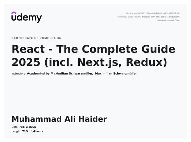 React - The Complete Guide 2025 (incl. Next.js, Redux)